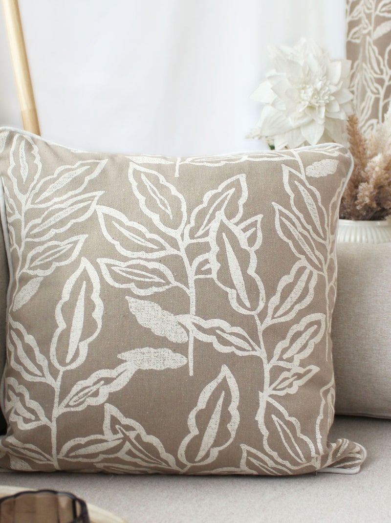 Copricuscino in cotone riciclato Chambray Beige conchiglia - Kiabi