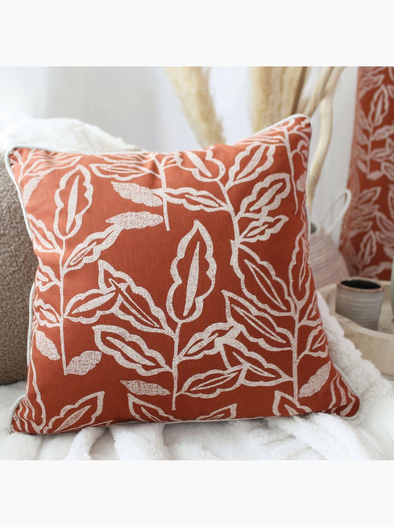 Copricuscino in cotone riciclato Chambray Terracotta - Kiabi