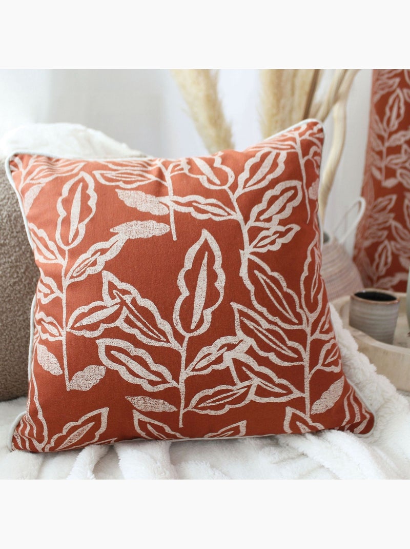 Copricuscino in cotone riciclato Chambray Terracotta - Kiabi