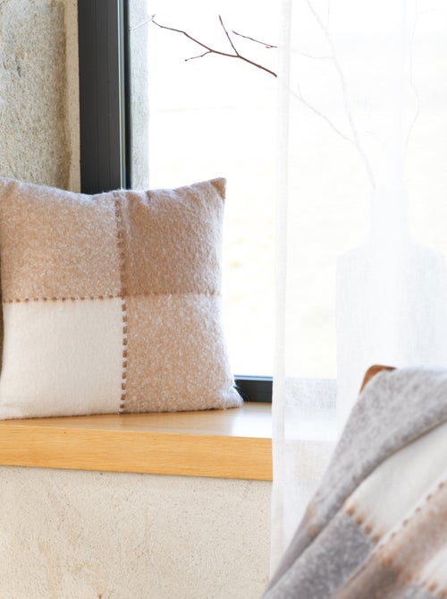 Copricuscino in mohair a quadri - Kiabi