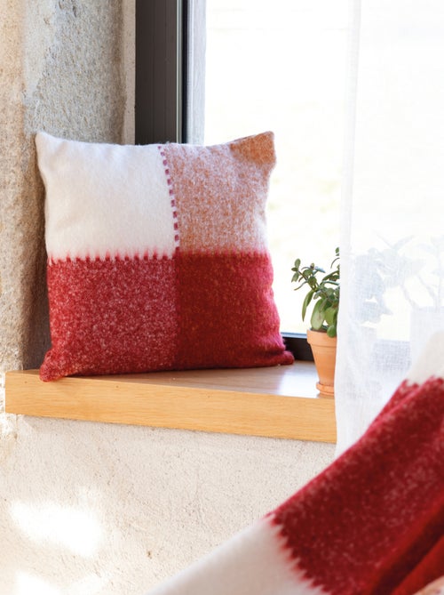 Copricuscino in mohair a quadri - Kiabi