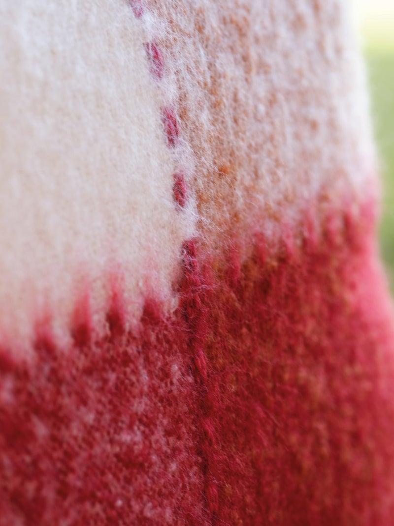 Copricuscino in mohair a quadri Bordeaux - Kiabi
