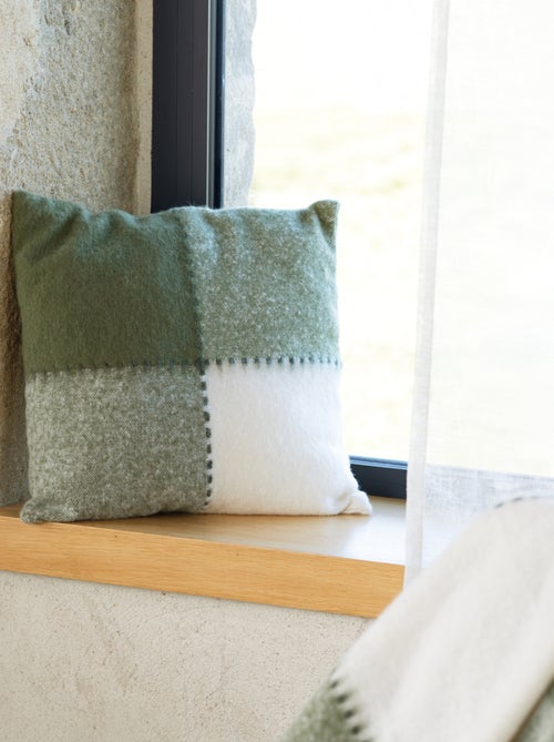 Copricuscino in mohair a quadri - Kiabi