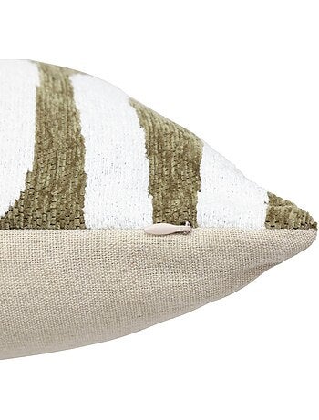 Copricuscino jeni in ciniglia verde cachi 50x30cm