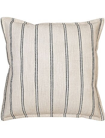 Copricuscino reversibile in cotone a righe intrecciate