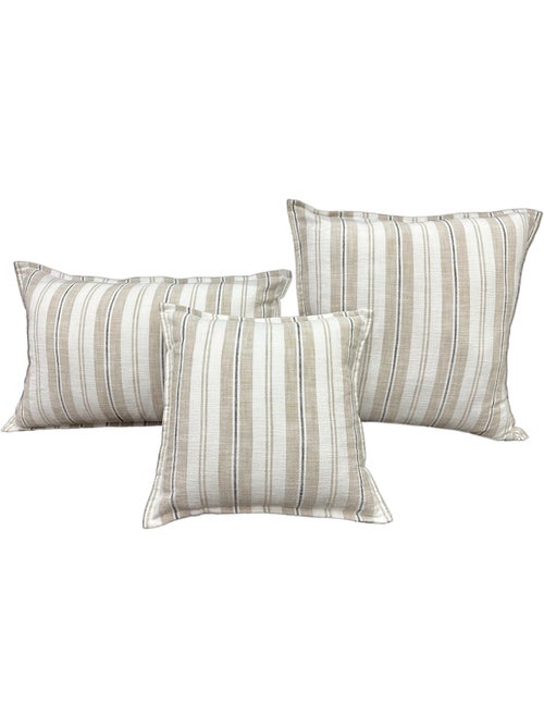 Copricuscino reversibile in cotone fiammato a righe double-face - Kiabi