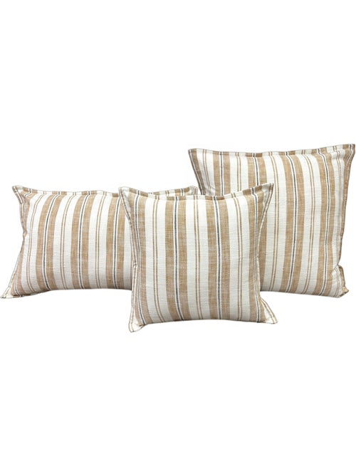 Copricuscino reversibile in cotone fiammato a righe double-face - Kiabi