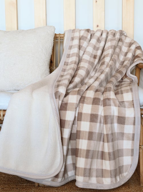 Copridivano e copriletto in pile gingham - Kiabi