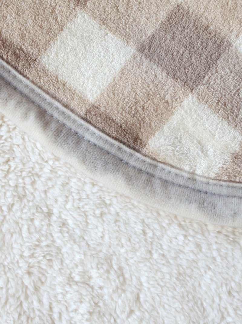 Copridivano e copriletto in pile gingham Beige conchiglia - Kiabi