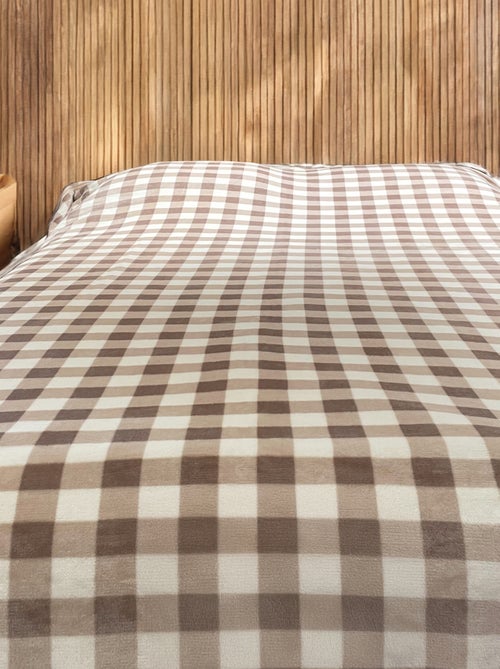 Copridivano e copriletto in pile gingham - Kiabi