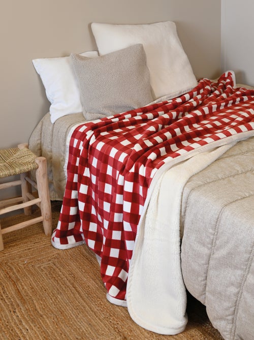 Copridivano e copriletto in pile gingham - Kiabi