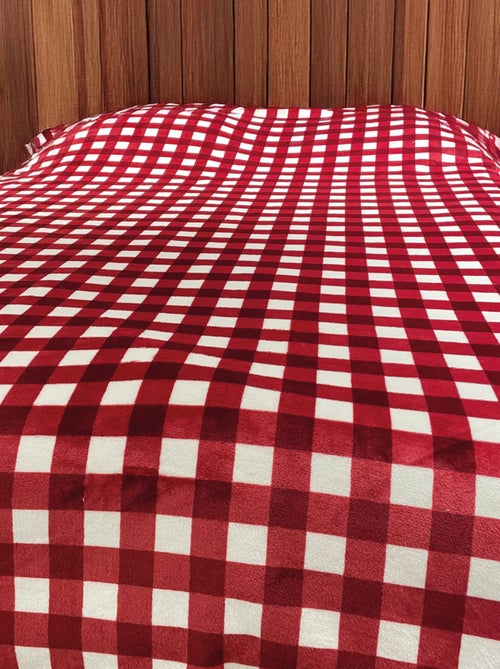 Copridivano e copriletto in pile gingham - Kiabi