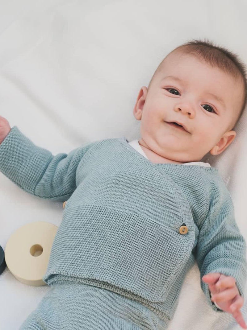 Coprifasce neonato a doppia maglia in cotone - collezione «petits chats» Verde - Kiabi