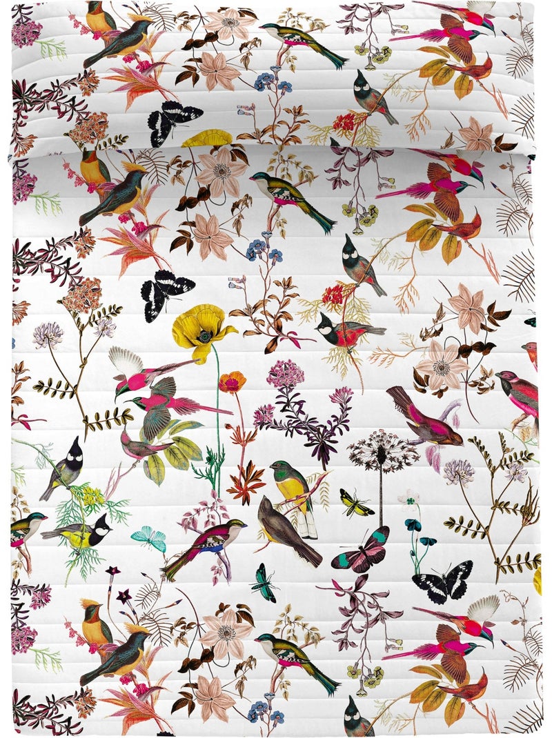 Copriletto Birds of paradise "Happyfriday" Bianco - Kiabi