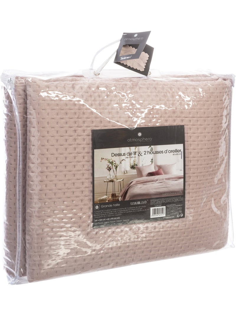 Copriletto con 2 federe coordinate Rosa - Kiabi