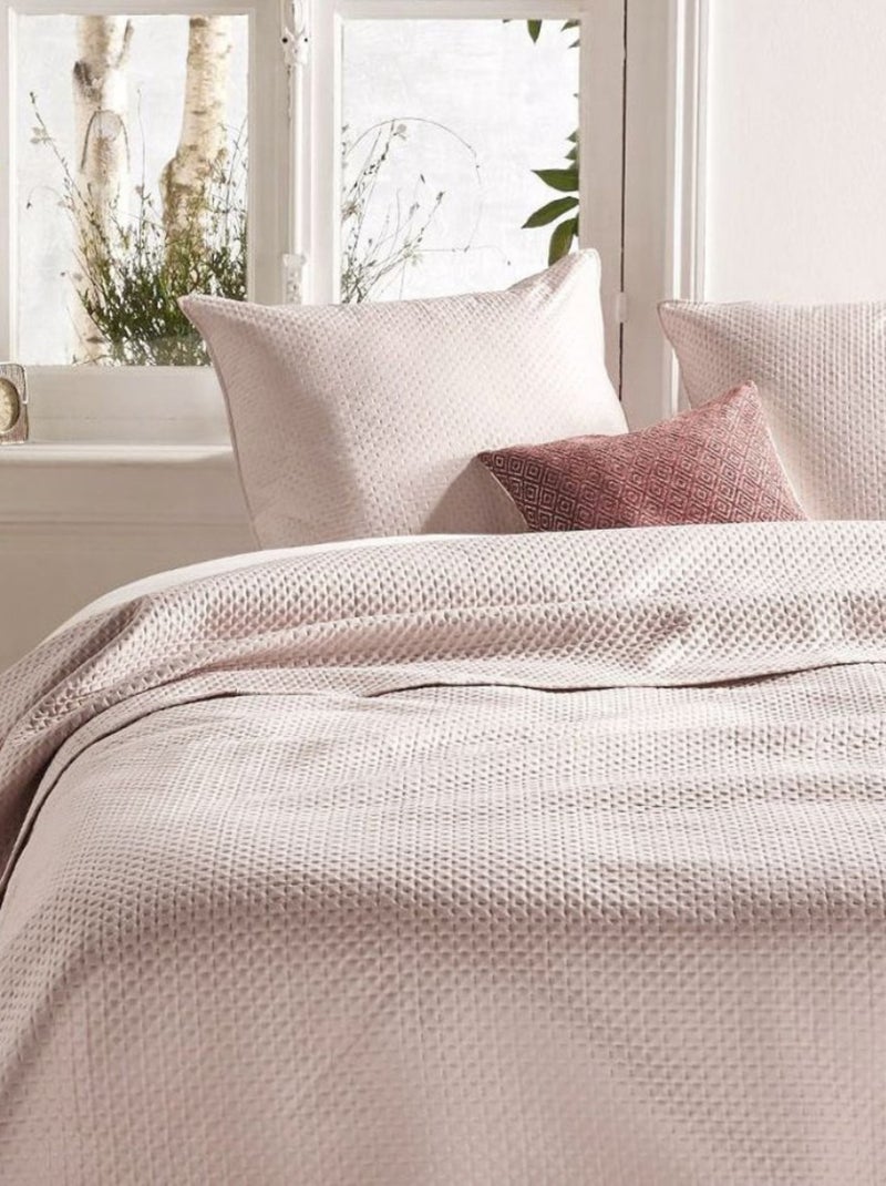 Copriletto con 2 federe coordinate Rosa pallido - Kiabi