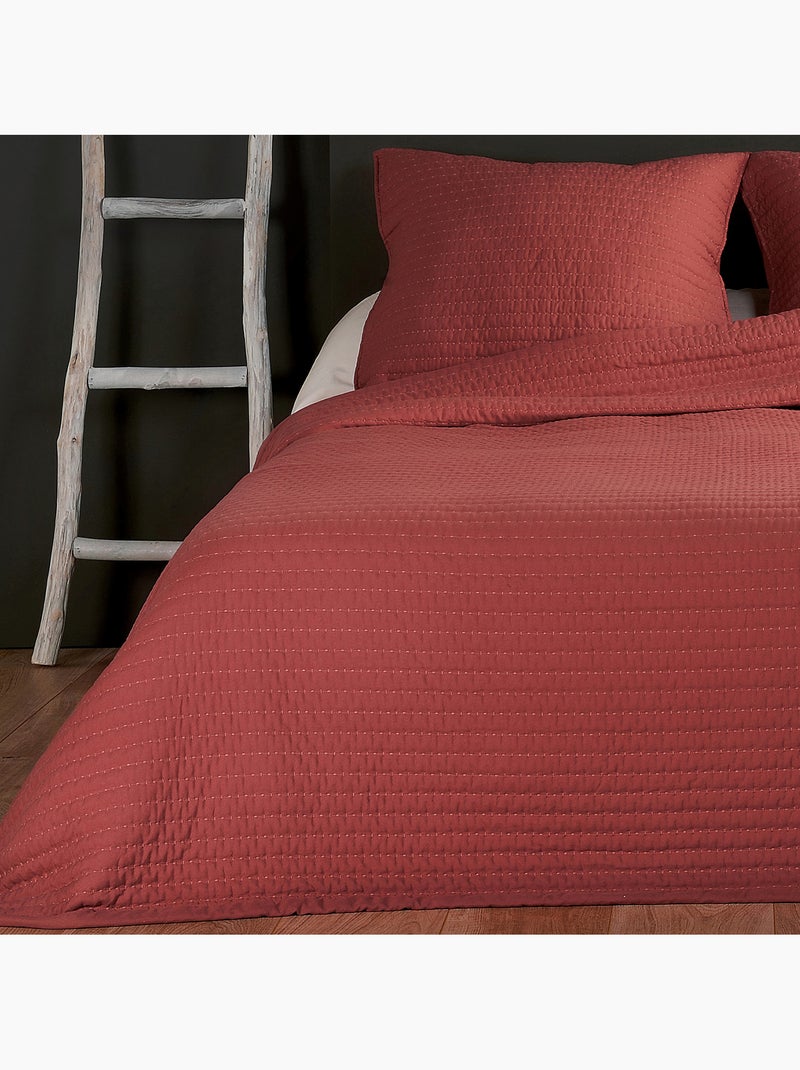 Copriletto e federa trapuntati Rosso mattone - Kiabi