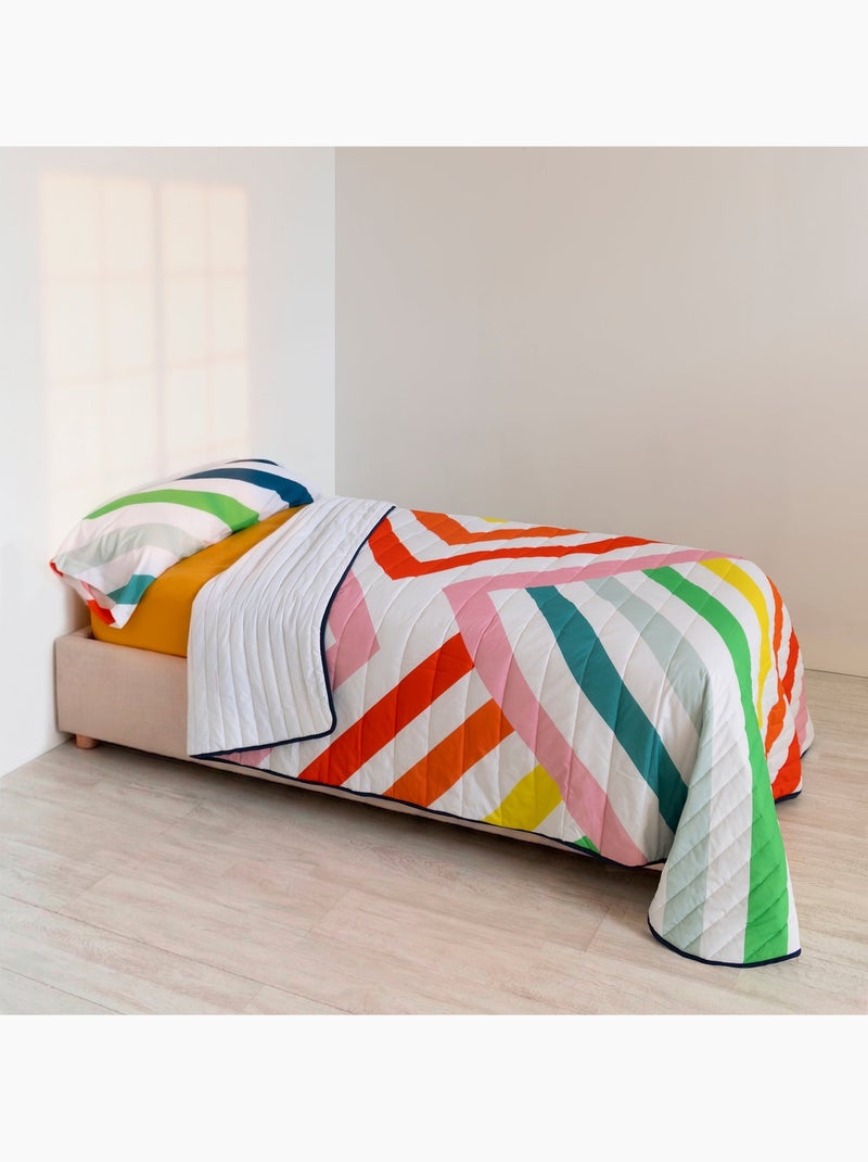 Copriletto Happy stripes "Happyfriday" Multicolore - Kiabi
