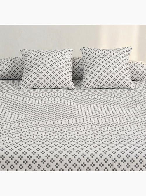 Copriletto in cotone con design geometrico in rilievo, tessuto testurizzato. - Kiabi