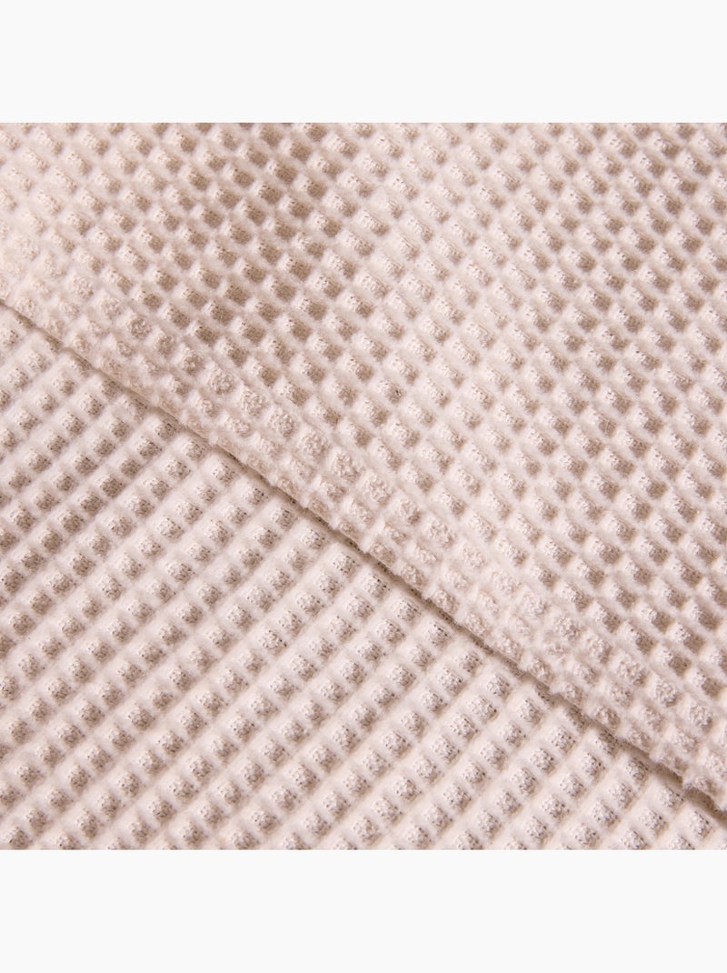 Copriletto in cotone riciclato con motivo a nido d'ape Crema - Kiabi