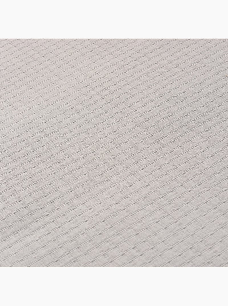 Copriletto in cotone tinta unita, tessuto testurizzato a quadri. Grigio - Kiabi