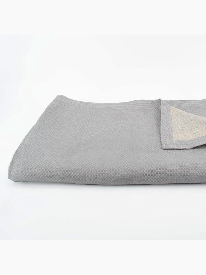 Copriletto in policotone jacquard di grande spessore Grigio perla - Kiabi
