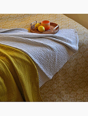 Copriletto jacquard floreale