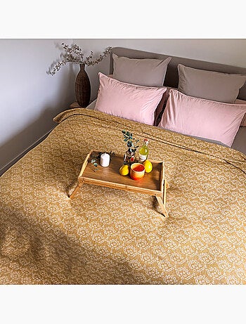 Copriletto jacquard floreale