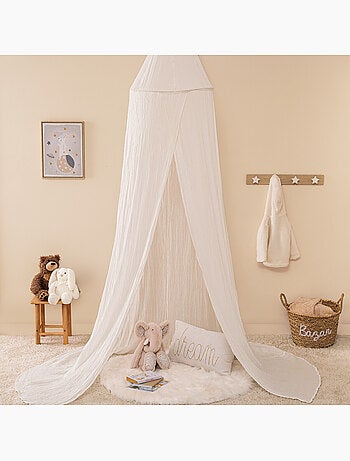 Copriletto lili in garza di cotone h 250 cm bianco