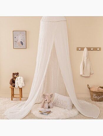 Copriletto lili in garza di cotone h 250 cm bianco