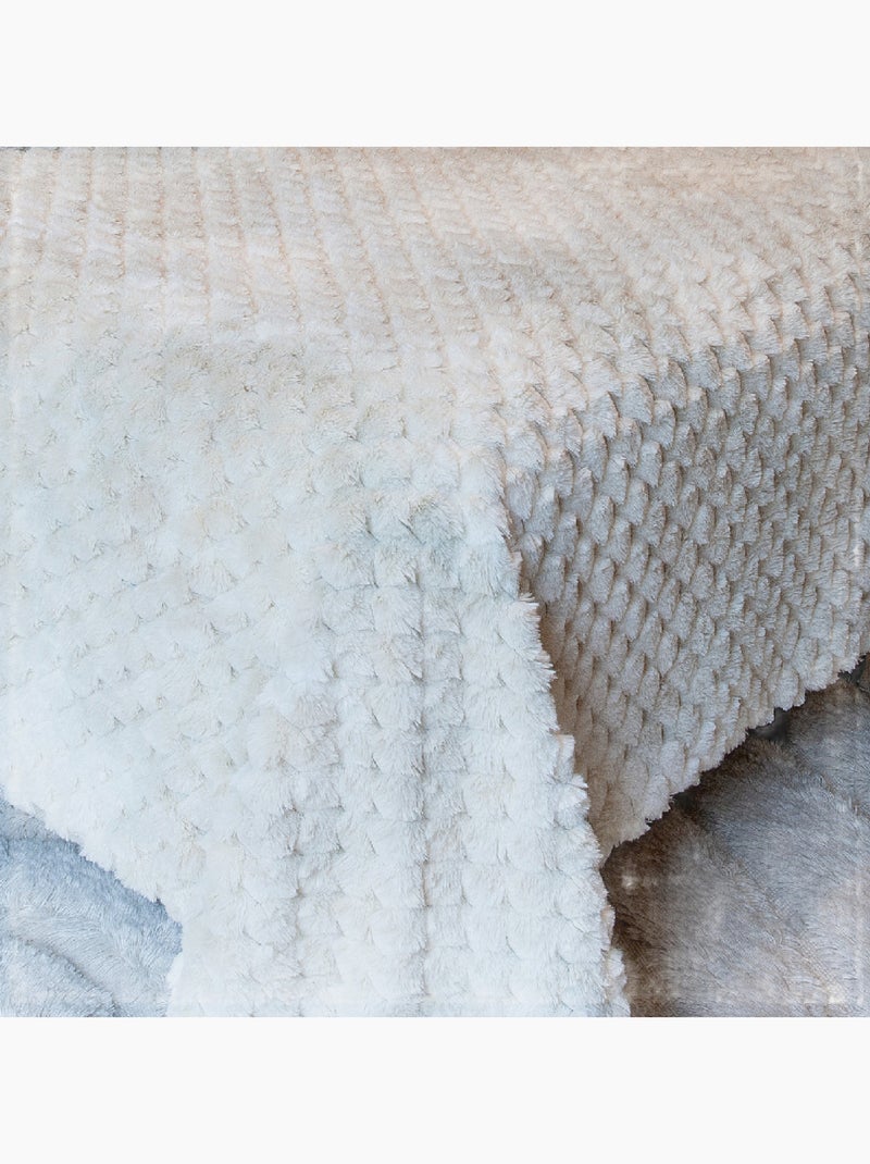 Copriletto o copriletto Imitazione di pelliccia con rilievo a diamante Beige - Kiabi