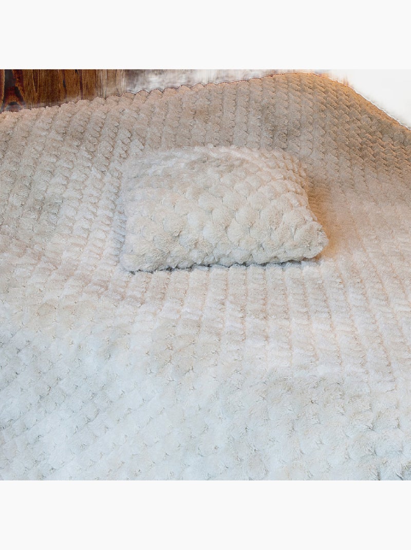 Copriletto o copriletto Imitazione di pelliccia con rilievo a diamante Bianco - Kiabi