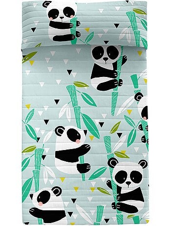 Copriletto Panda garden blue "Happyfriday