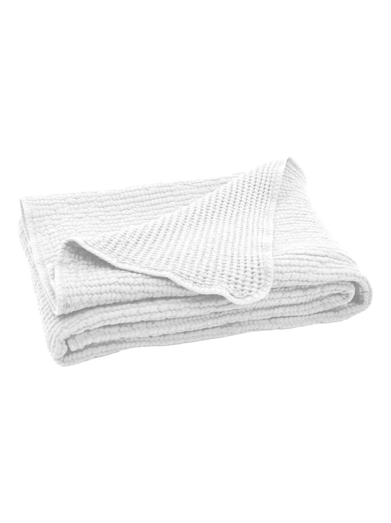 Copriletto reversibile in cotone a nido d'ape Bianco - Kiabi