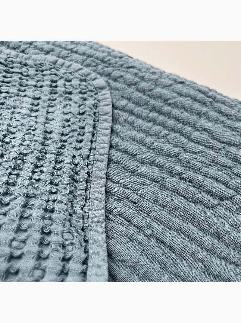 Copriletto reversibile in cotone a nido d'ape Blu - Kiabi