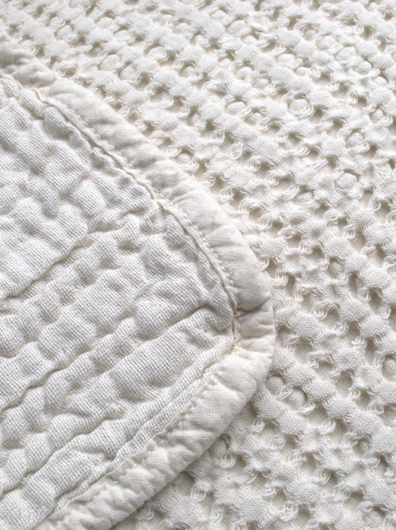 Copriletto reversibile in cotone a nido d'ape Gesso - Kiabi