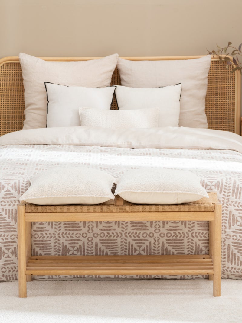 Copriletto trapuntato con motivo etnico Beige grigio - Kiabi