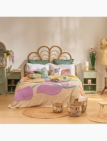 Copriletto wild flowers 260x240xcm design in cotone trapuntato