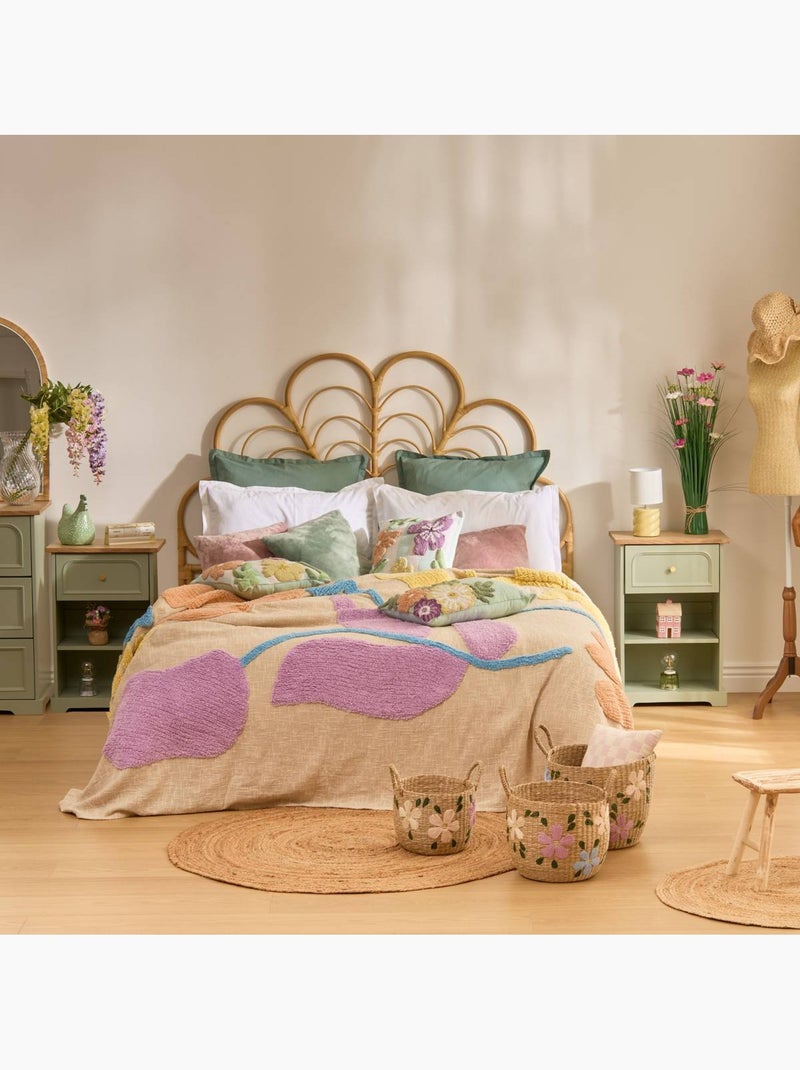 Copriletto wild flowers 260x240xcm design in cotone trapuntato Bianco caldo - Kiabi