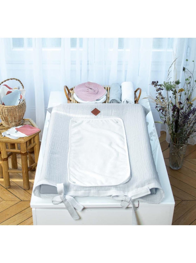 Coprimaterassino fasciatoio in garza di cotone | sevira kids | sevira kids Rosa antico - Kiabi