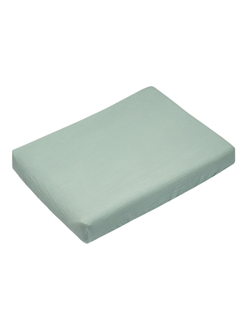 Coprimaterassino fasciatoio in garza di cotone | sevira kids | sevira kids Verde acqua - Kiabi