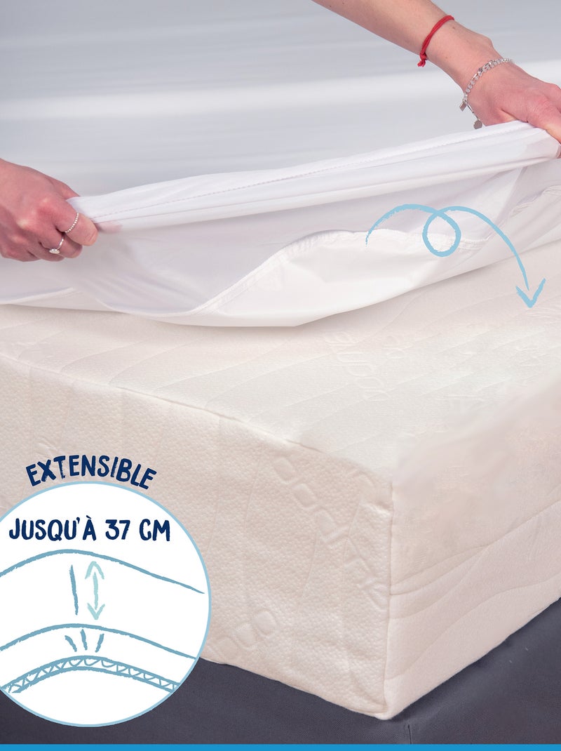 Coprimaterasso impermeabile in spugna BIANCO - Kiabi