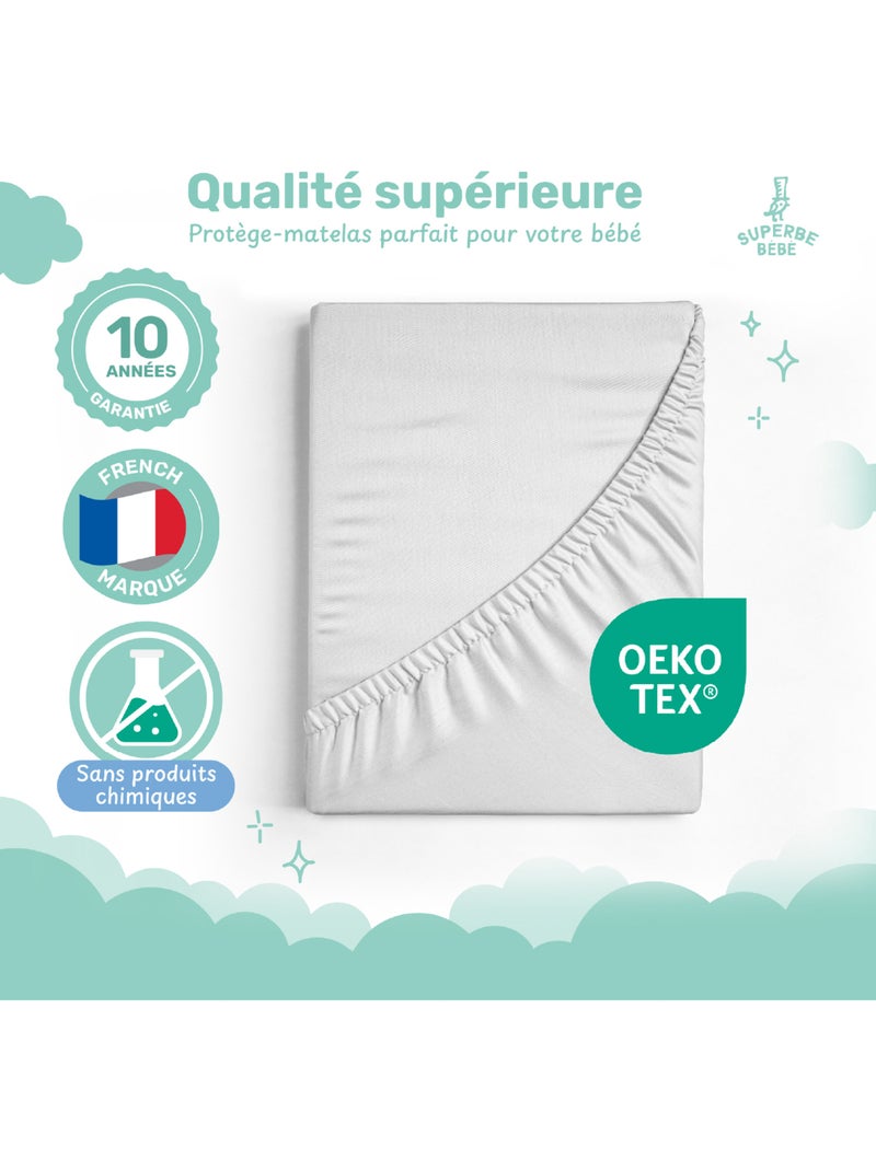 Coprimaterasso impermeabile per neonati 90X190 | SUPERBE BEBE Bianco - Kiabi
