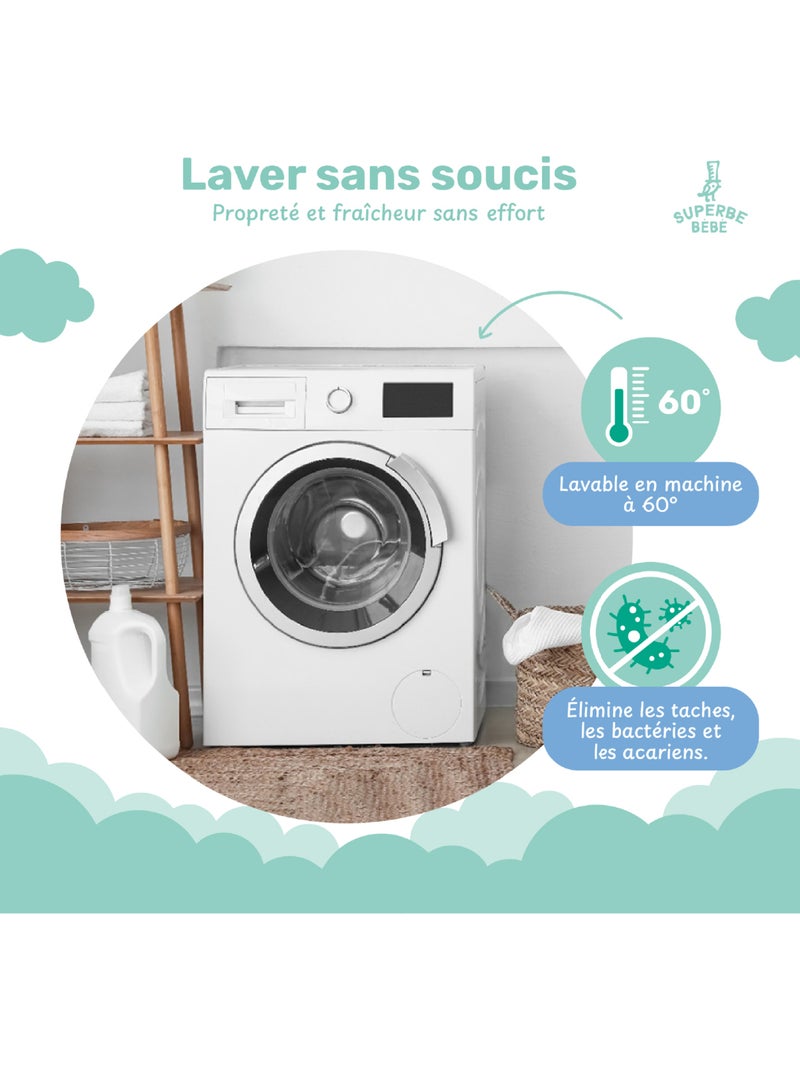 Coprimaterasso impermeabile per neonati 90X190 | SUPERBE BEBE Bianco - Kiabi