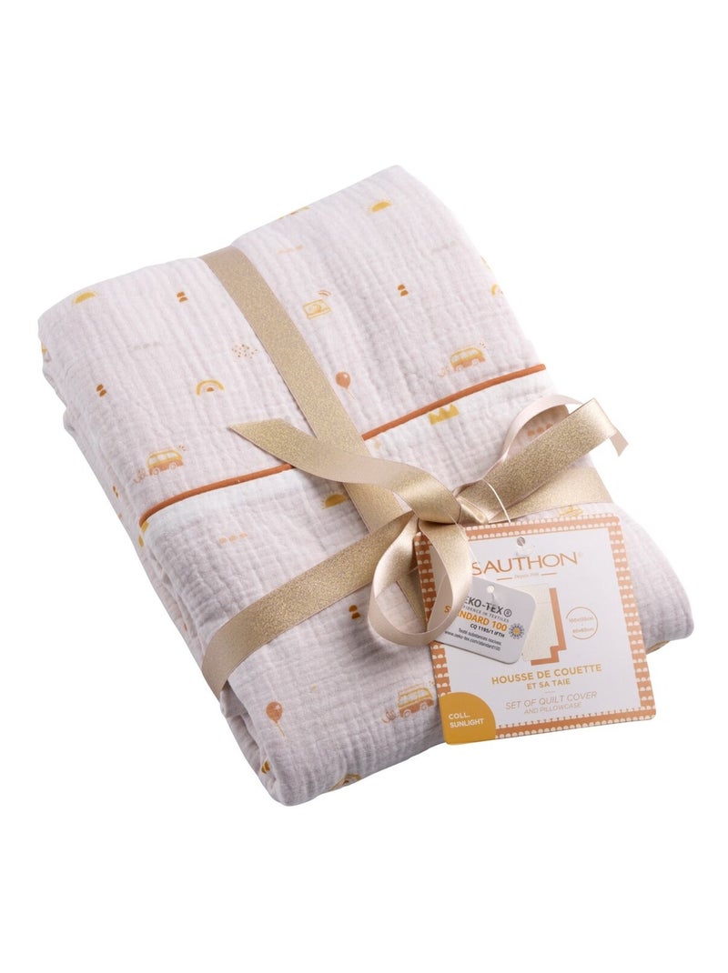 Copripiumino 100x135cm e federe in cotone - SAUTHON Bianco - Kiabi