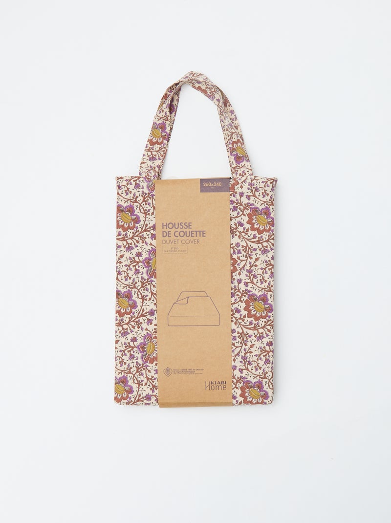 Copripiumino (260 x 240cm) a quadri Beige - Kiabi