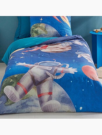 Copripiumino bambino astronauta e razzo in percalle di cotone