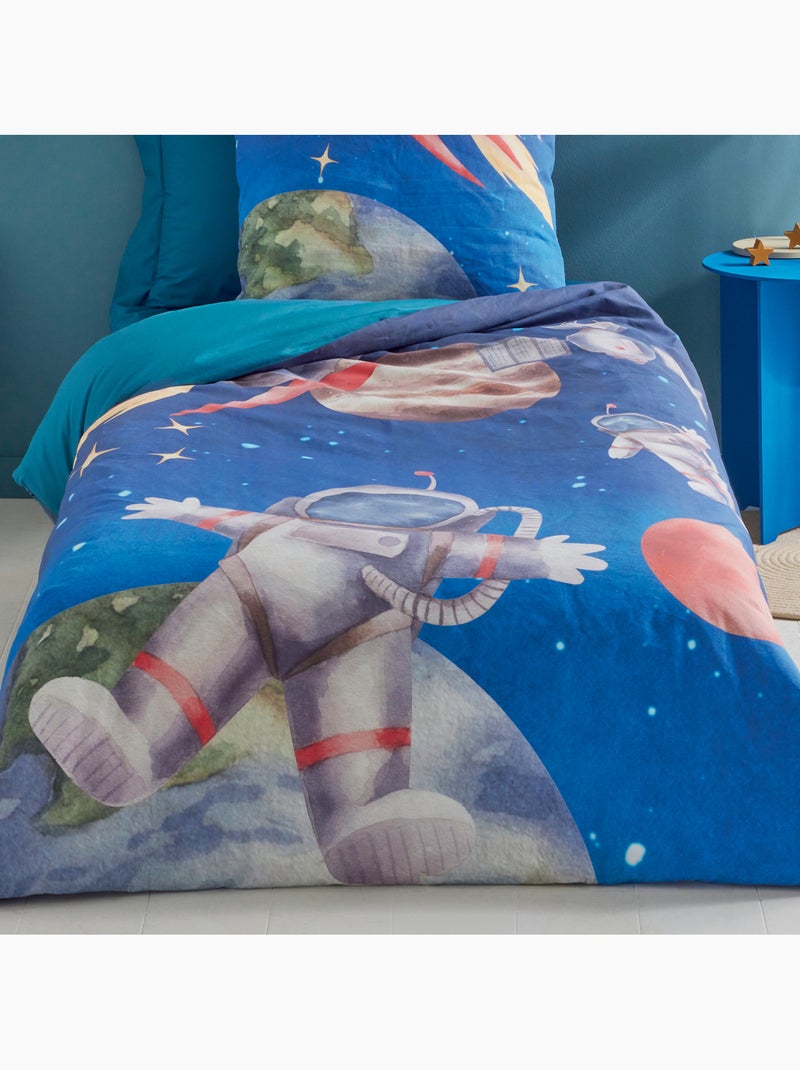 Copripiumino bambino astronauta e razzo in percalle di cotone Blu - Kiabi