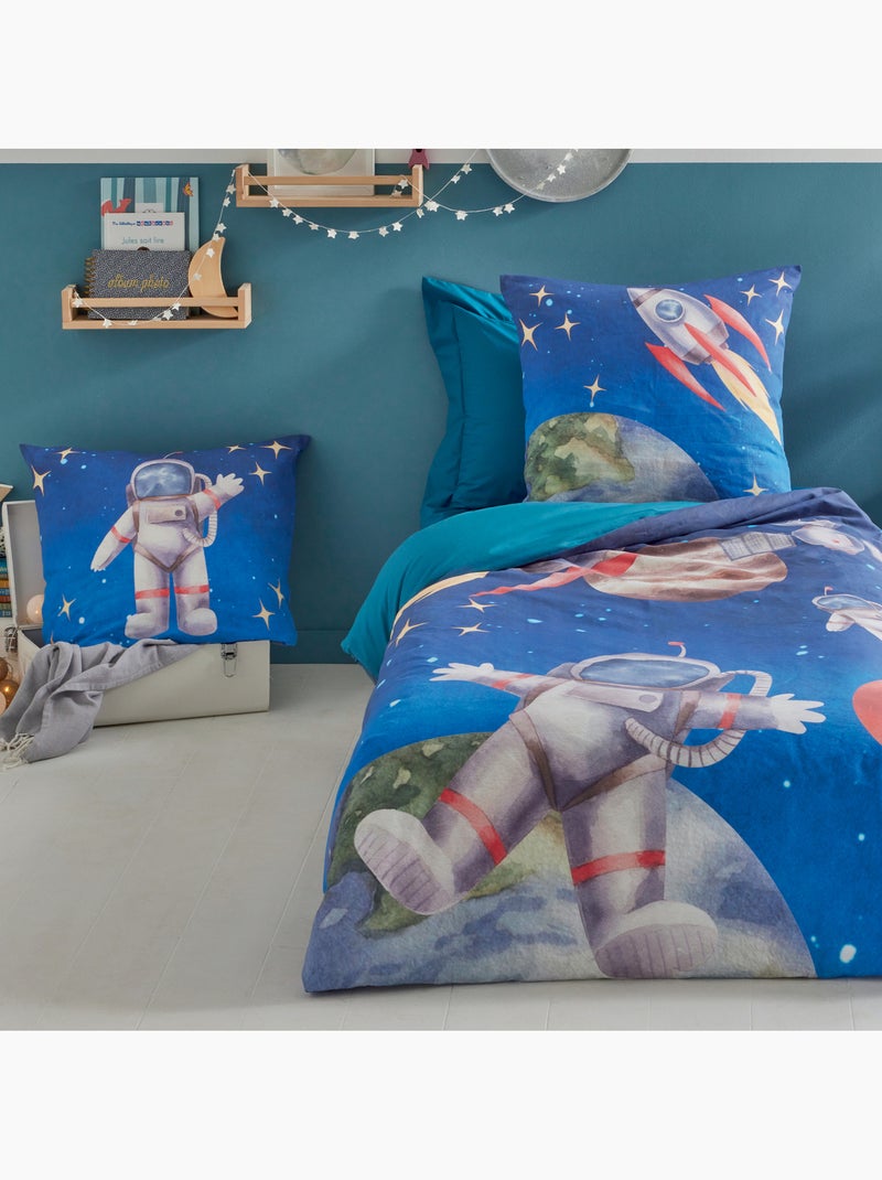 Copripiumino bambino astronauta e razzo in percalle di cotone Blu - Kiabi