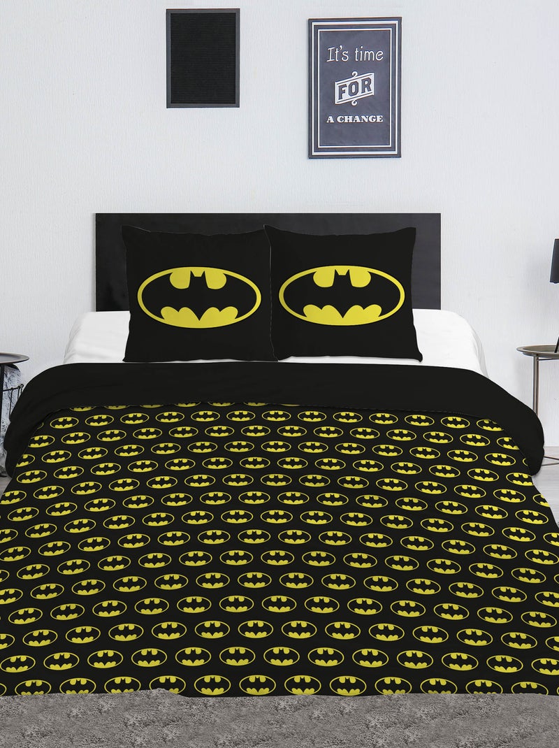 Copripiumino e federe 'Batman' 240x220 e 63x63cm Nero - Kiabi